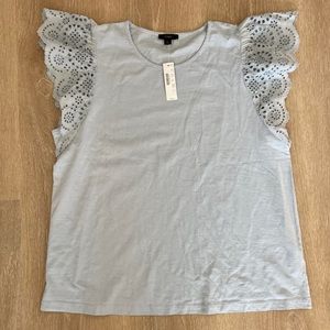 NWT J.Crew Eyelet Sleeve Tee